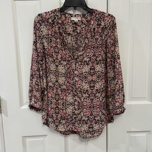 KENAR Multicolor Floral Abstract Blouse‎ – Size L